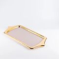 صينية تقديم ستانليس ستيل من جوار - بنفسجي وذهبي