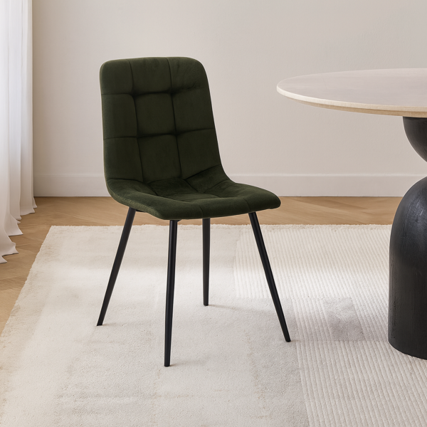 كرسي طاولة طعام سمارسكي - اخضر زيتي وأسود