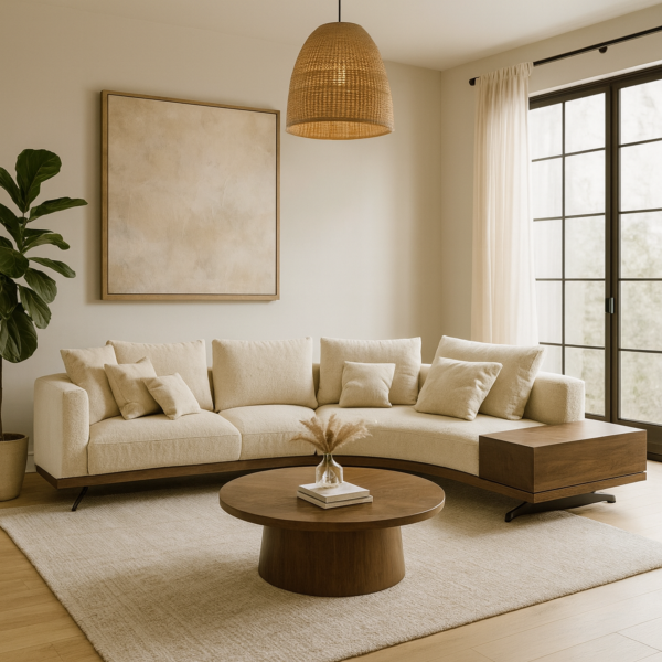 كنب زاوية مودرن سانتوريني - بيج