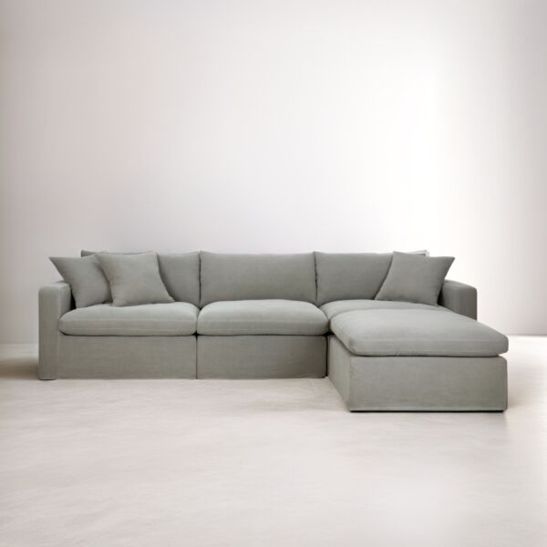 كنب زاوية يمين ويسار كلاود - رمادي