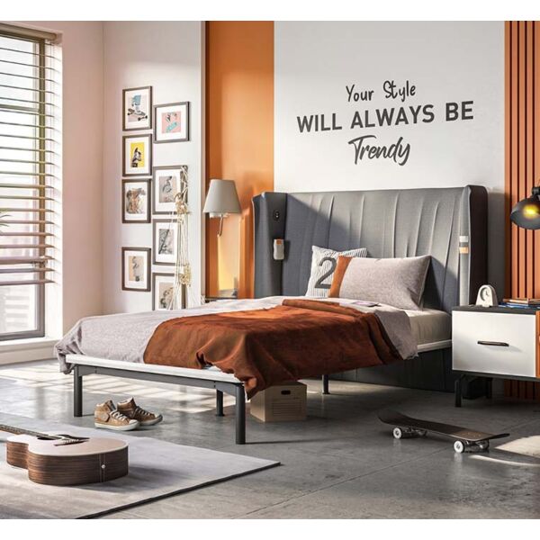 سرير فردي 120x200 سم تريند - ازرق غامق