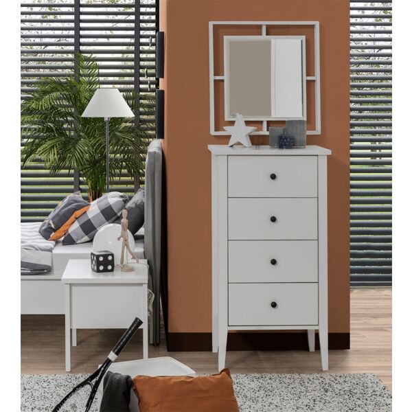 طاولة تزيين دايون مع مرآة - أبيض