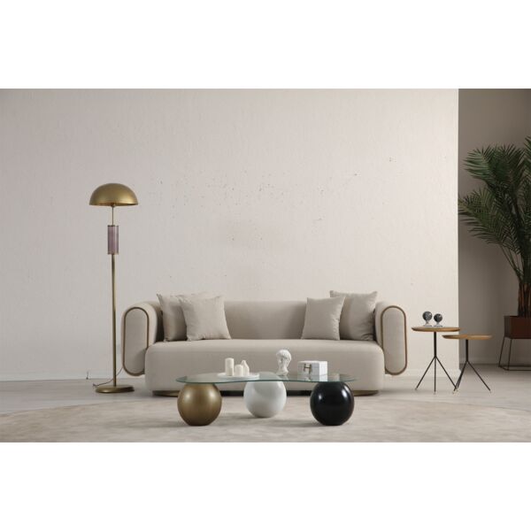 كنب ثلاثي سايستا - بيج وذهبي