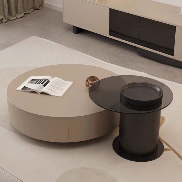 طاولة قهوة مودرن بريانكا 90x50 سم - بيج