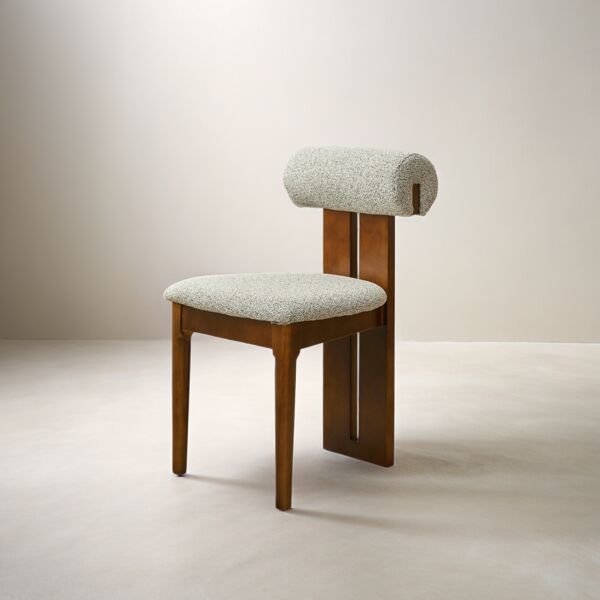 كرسي طعام دالاس - رمادي وبني