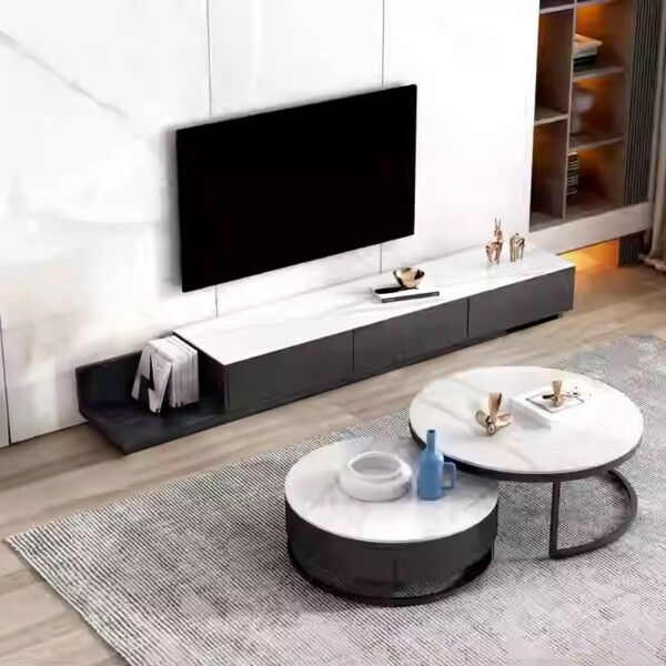 طاولة تلفزيون مريانا - اسود وابيض