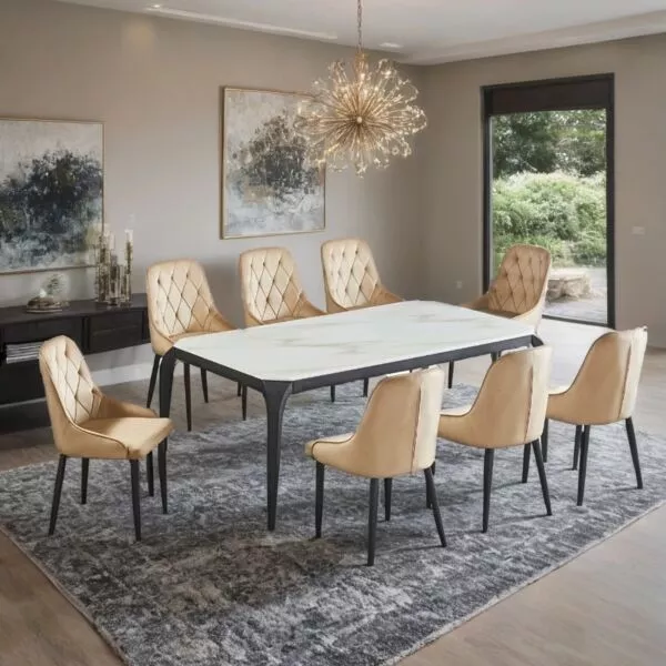 طاولة طعام  مع 8 كراسي سكوتلندي