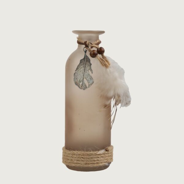 فازة زجاج ليان بدلاية ريش