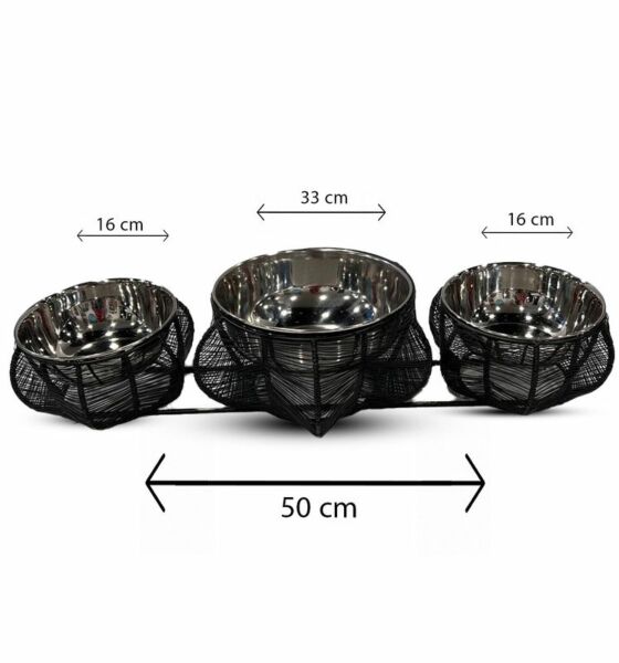 صحن تقديم ثلاثي أسود - فلور