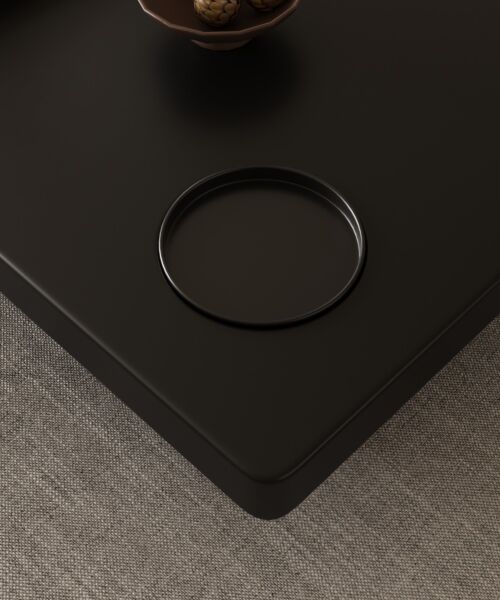 طقم طاولة قهوة من مجموعة طويق الدرعية خشبية أسود - قطعتين