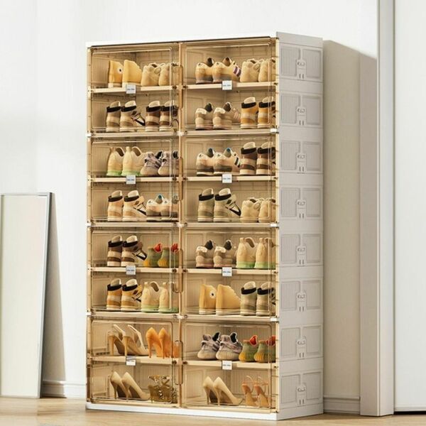 خزانة احذية بلاستيك 16 رف - ابيض