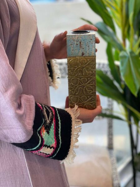 مبخرة حرف عربي أزرق ليراتا - حروف اندلسية 