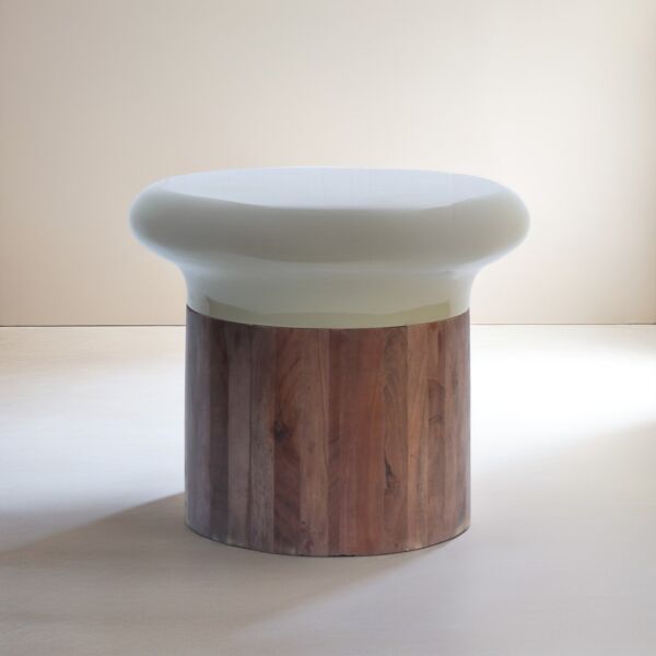 طاولة جانبية اسيا - بني واخضر