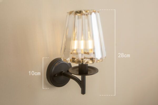 إضاءة جدارية كلاسيكية لمبة واحدة أسود