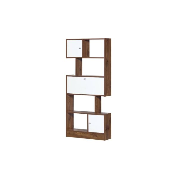 وحدة رفوف روماليا لون بني وأبيض