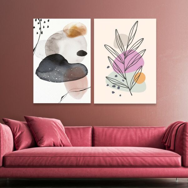 طقم لوحات جدارية خشبية ثنائية بتصميم مودرن كانتري