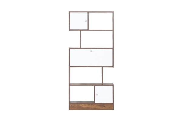 وحدة رفوف روماليا لون بني وأبيض