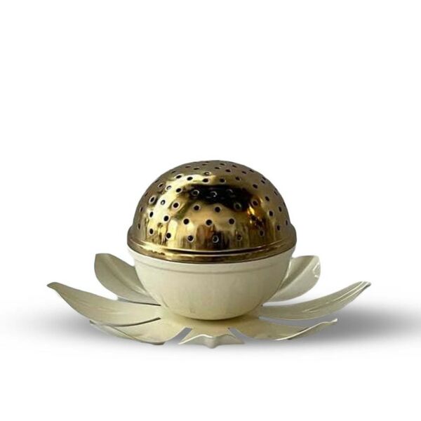 مبخرة زهرة اللوتس أبيض - صغير