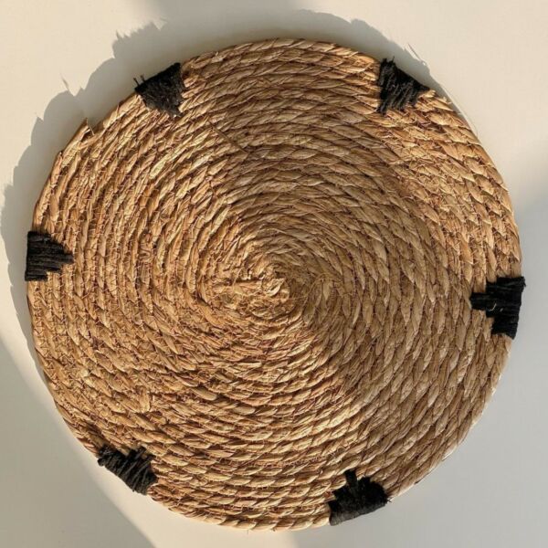 مفرش دائري سيلباي كبير 42 سم - بني فاتح واسود