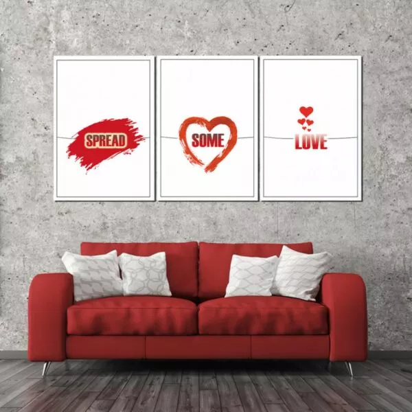 لوحة جدارية فنية بتصميم عصري سيمبل - ثلاث قطع  - مقاس 120x60 سم