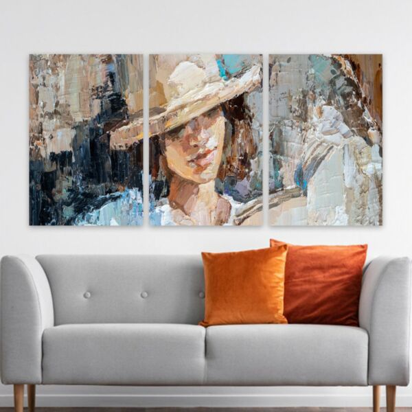 طقم لوحة جدارية فنية داني لتزيين الحائط 3 قطع - متعدد الالوان 