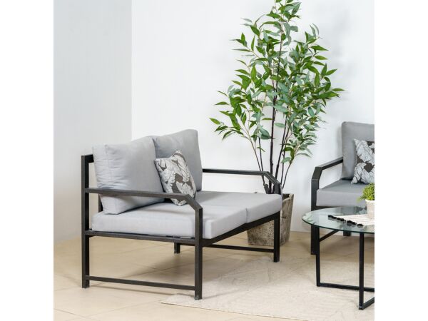 كنب جلسة خارجيه ثنائي نيس - رمادي