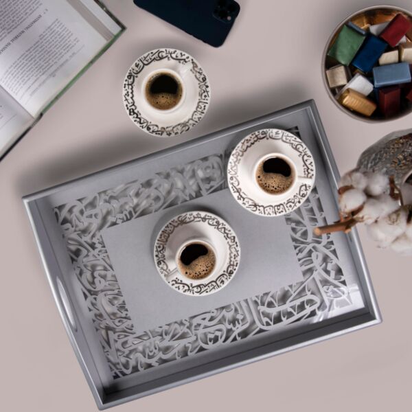 طقم فناجين قهوة تركية ل6 أشخاص كاريم بلاتيني