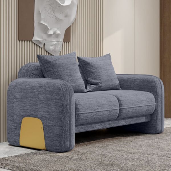 كنبة ثنائي بونو - رمادي وذهبي