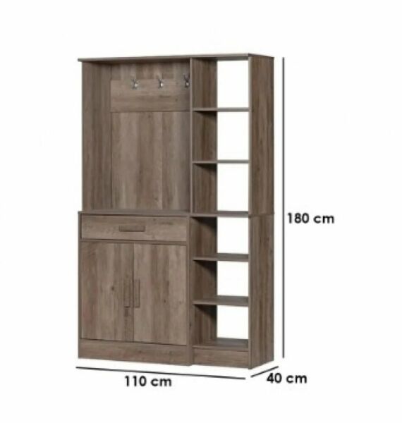 وحدة تخزين رفوف كاميسيا مع منظم أحذية و ستاند تعليق  خشب ماليزي بني