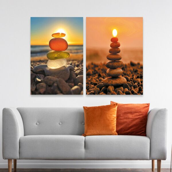 طقم لوحات جدارية خشبية ثنائية بتصميم مودرن غولز