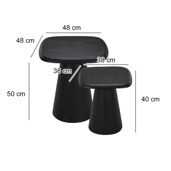 طقم طاولتين جانبية سيران - اسود