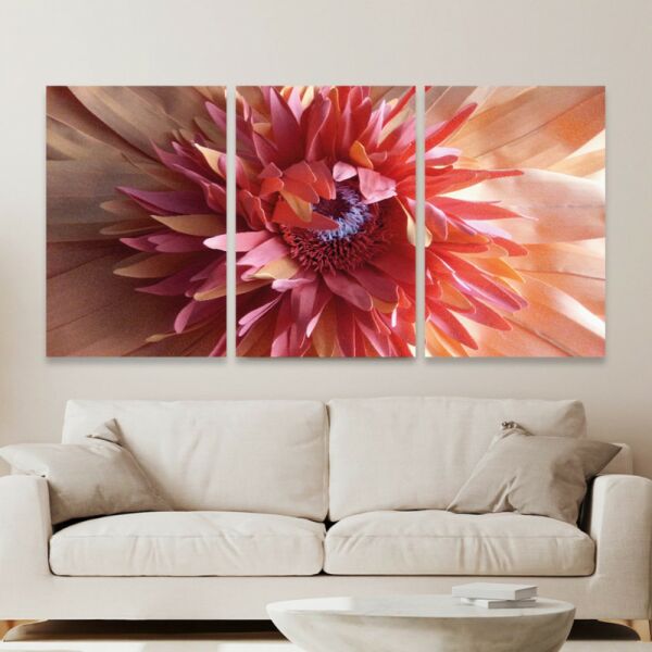 طقم لوحات جدارية فنية فل لتزين الحائط بتصميم ورود ثلاث قطع-متعدد الالوان