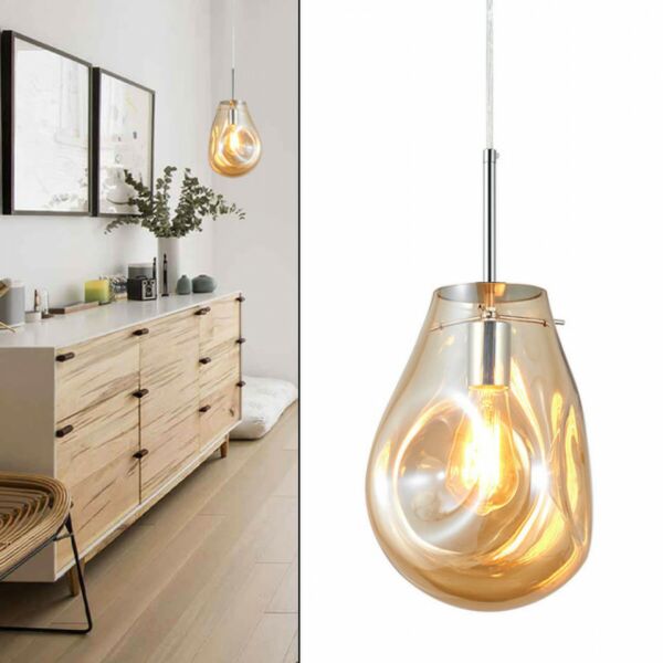 إنارة معلقة موليزا زجاج مضغوط عسلي