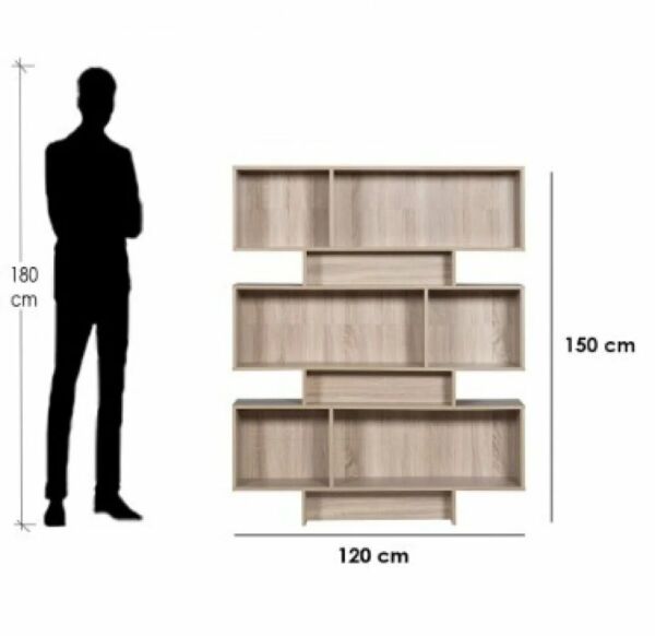 وحدة رفوف مانيلا لون خشبي فاتح 5 أدوار خشب ماليزي