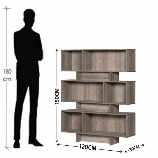وحدة رفوف مانيلا لون خشبي 5 أدوار خشب ماليزي