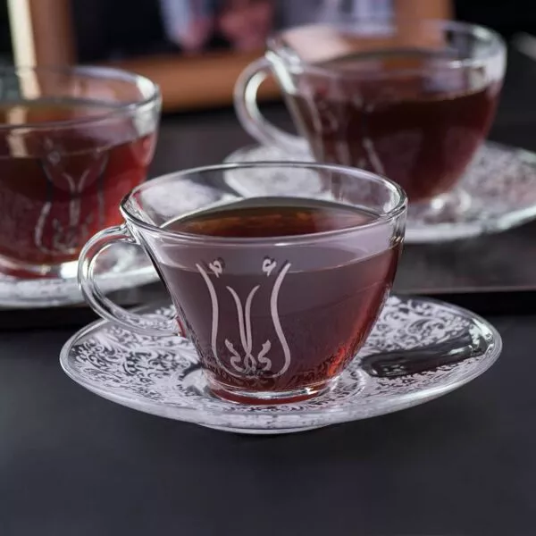 طقم أكواب شاي ل 6 أشخاص موذر بلاتيني
