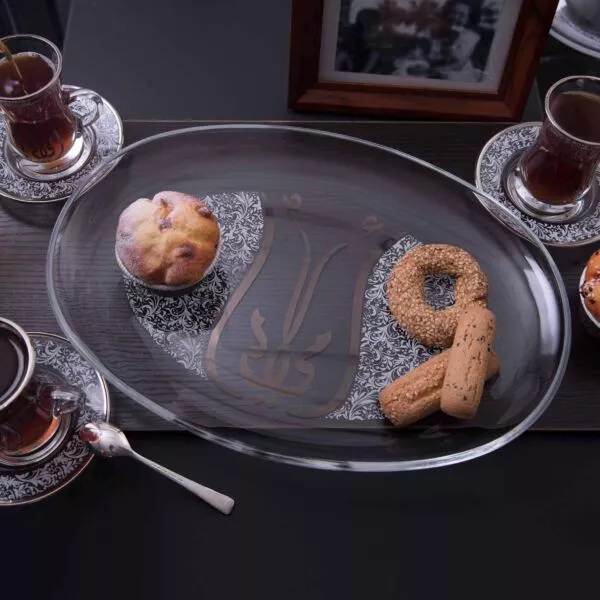 طبق تقديم بيضاوي موذر بلاتين 1  قطع