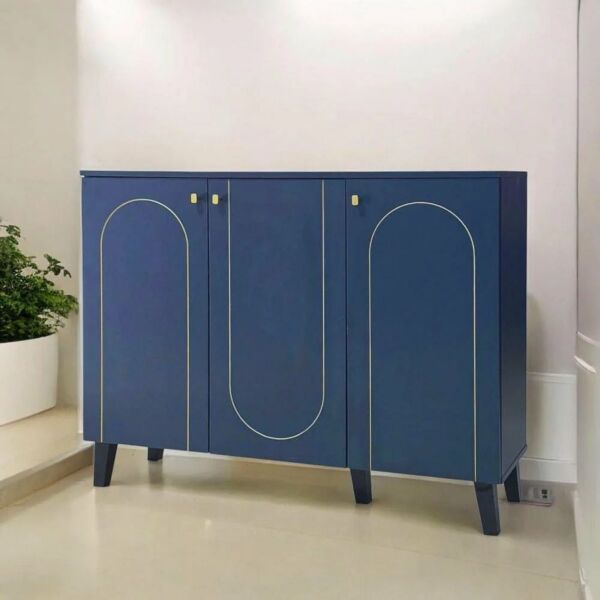 خزانة أحذية 3 باب بيرجو - ازرق