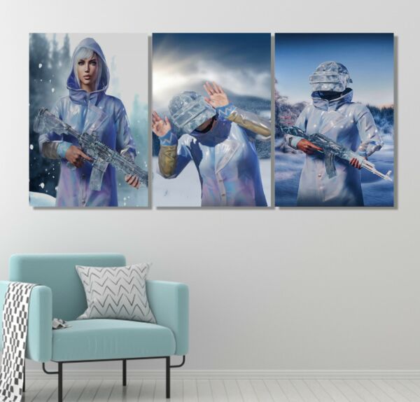 طقم لوحات جدارية فنية ايزيس بتصميم عصري 3 قطع - متعدد الالوان