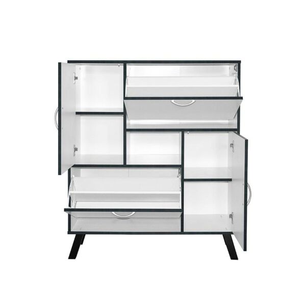 منظم أحذية  غارين خشب ماليزيابيض واسود 