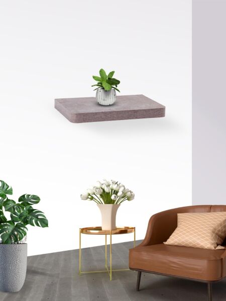 رف جداري رواندوس طول 40 سم لون رمادي