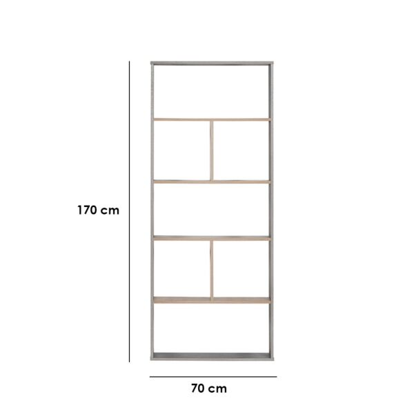 وحدة رفوف 5 دور سيمبري لون رمادي وبيج