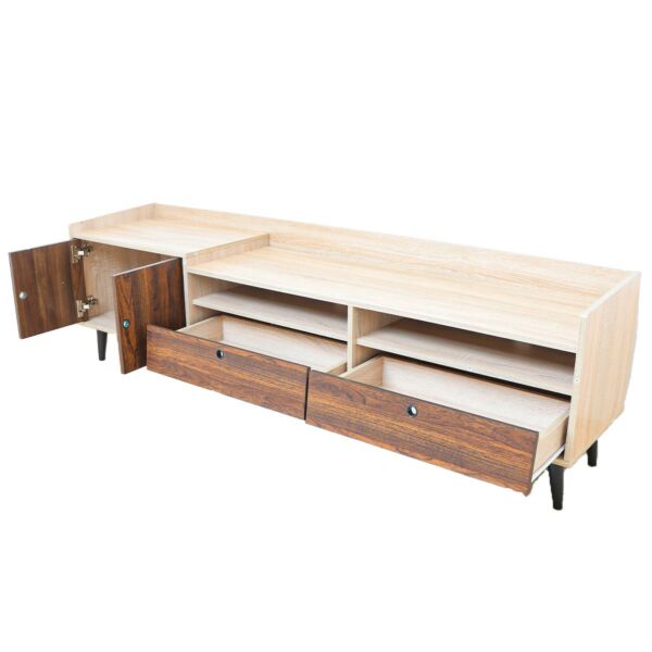  طاولة تلفاز مايسا 180 سم- بني وخشبي فاتح