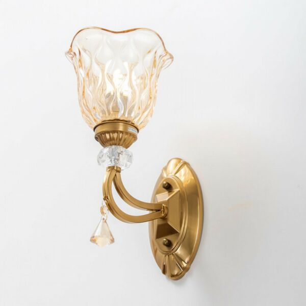 إضاءة جدارية داخلية مفردة مزخرفة ذهبي