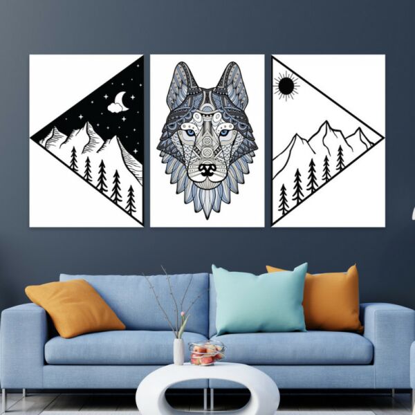 طقم لوحة جدارية فنية اشلي لتزيين الحائط 3 قطع - متعدد الالوان 