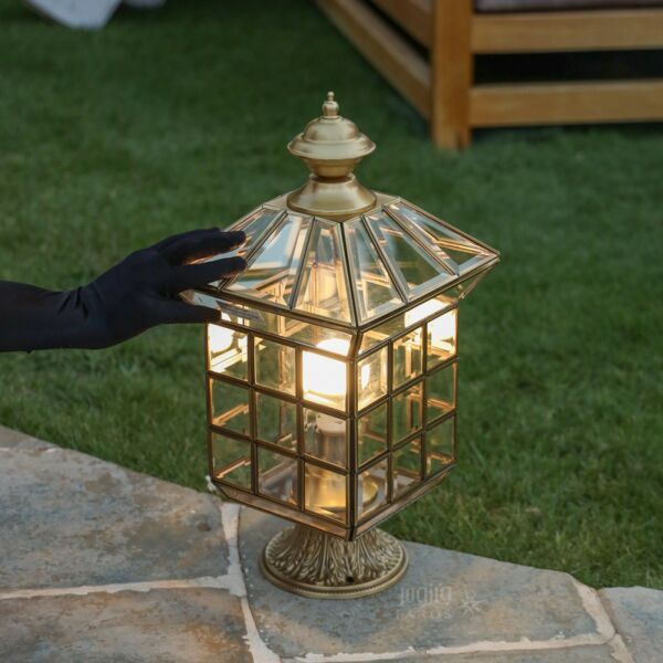 فانوس ارضي ناستك راقي مربع كبيرنحاسي