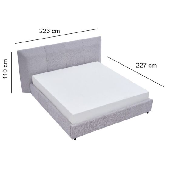 سرير سوبر كينغ كالما - رمادي 
