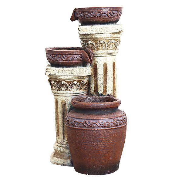 شلال نافورة جرة مع الأعمدة بإضاءة ليد