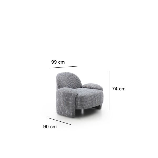 كنبة مفرد ريفان - رمادي وابيض