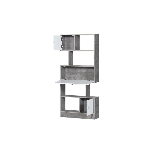 وحدة رفوف روماليا لون رمادي وأبيض